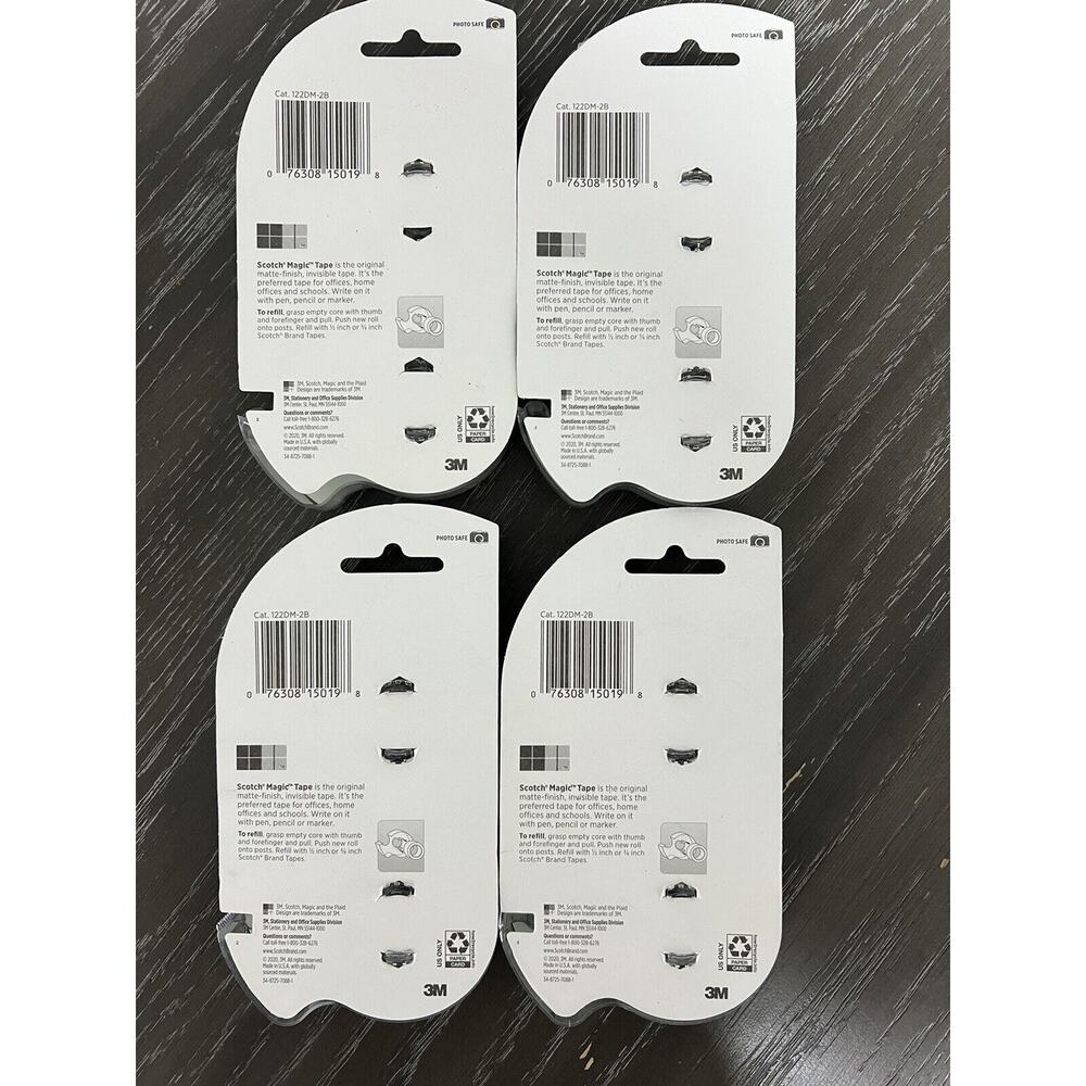 Scotch 3M Magic Tape Multipurpose Matte Finish 3/4" x 675" ea - 8 Rolls Total - Picture 3 of 4